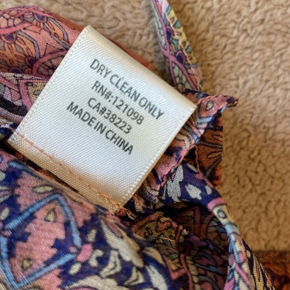 GYPSY05 Boho,100%Silk Sheer Paisley Drawstring Waist Pocket Shorts - Picture 11 of 17